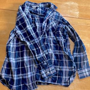 Old Navy Women's Long-Sleeve Plaid Flannel Boyfriend Tunic Shirt size XL
